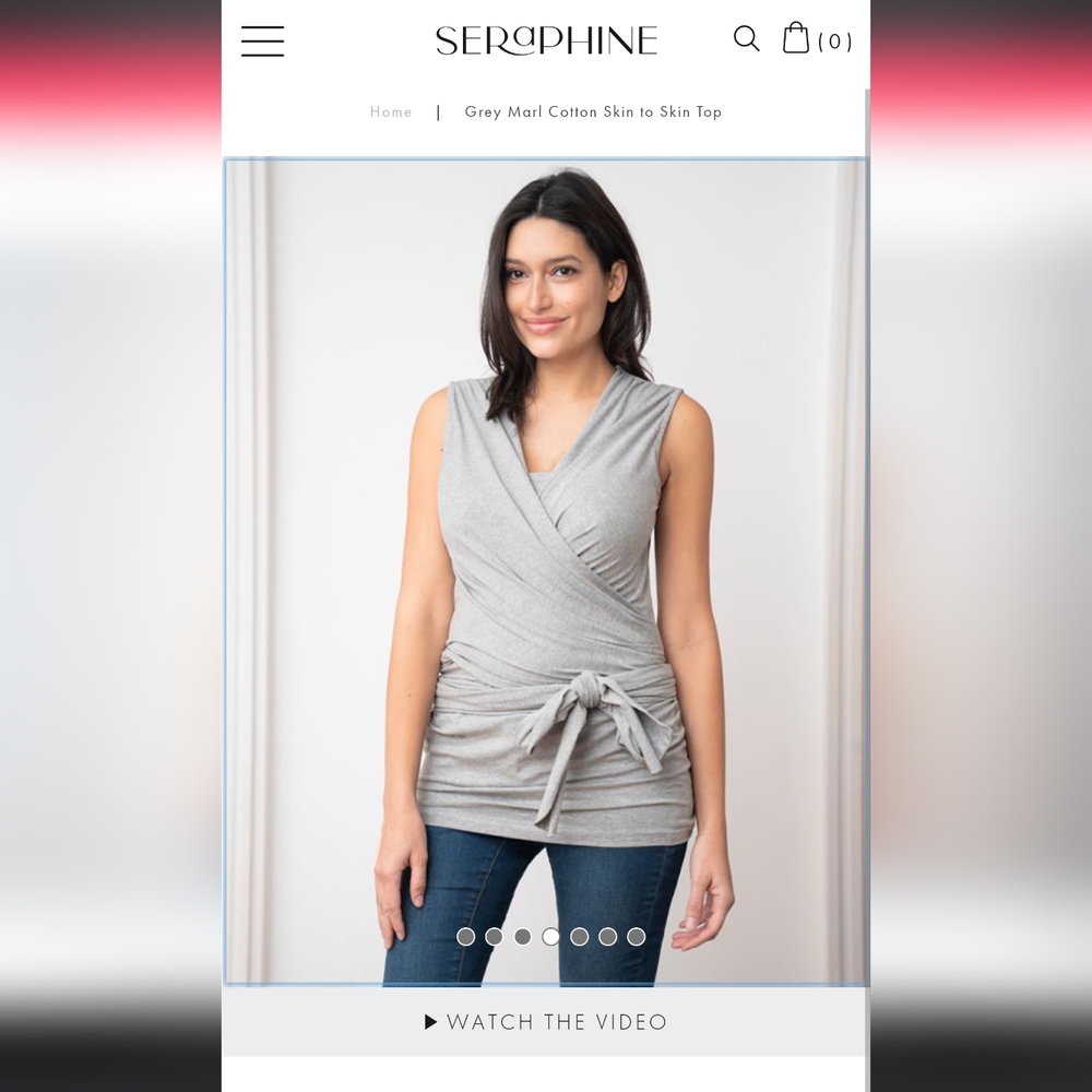 Seraphine Skin To Skin Gray Wrap Top